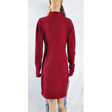 Vestido de invierno rojo rosa para mujer